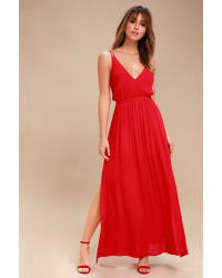 Lost in Paradise Red Maxi Dress